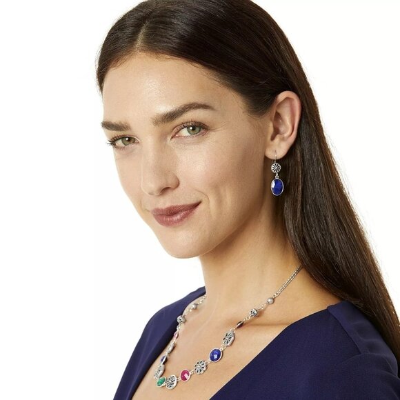 Brighton Journey to India JAIPUR Silver MultiColor Short Necklace   $108  NWT - Picture 3 of 3